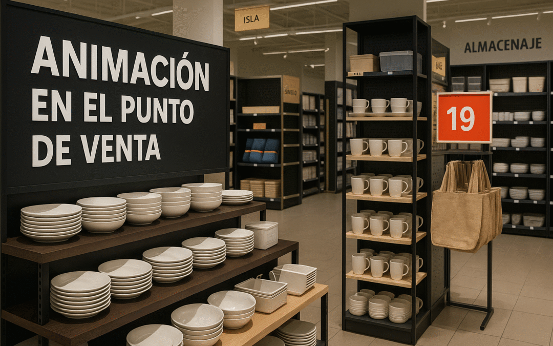 Exhibición destacada con medios físicos en la animación del punto de venta – Proyectos PLV