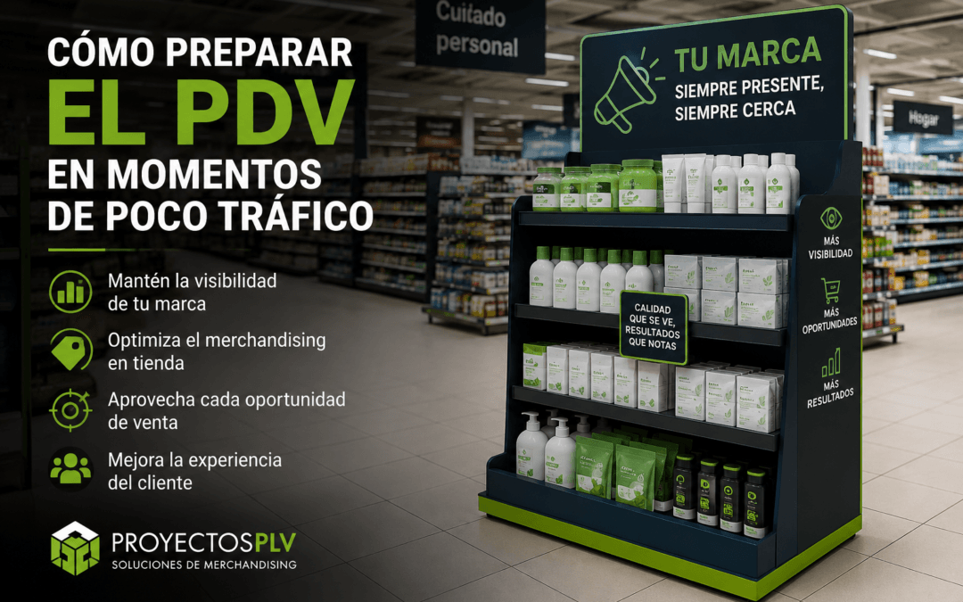 Preparación del punto de venta en momentos de poco tráfico con soluciones de merchandising y PLV.